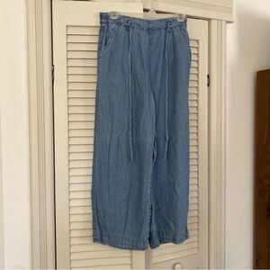 American Eagle Cropped Denim Wide-Leg Pants